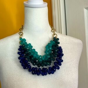 Elegant Blue and Green Beaded Necklace